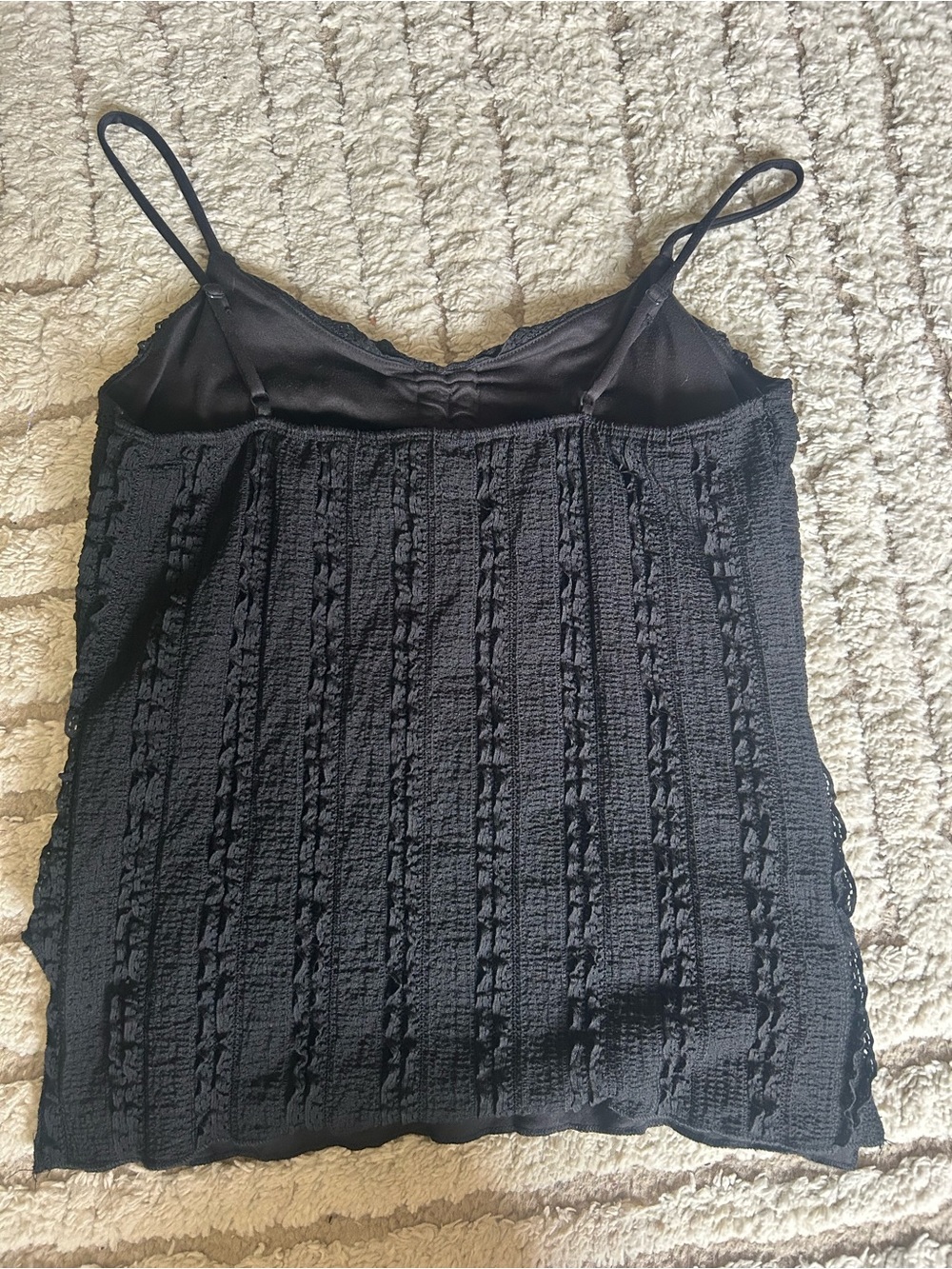 Black Ruffled Tank Top - Picture 2 of 5